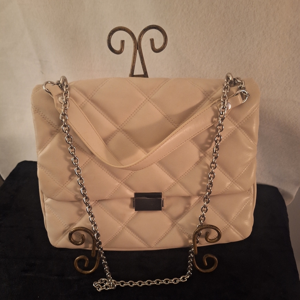 H&M Quilted Cream Chain Strap Shoulder Bag